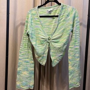 American Eagle Outfitters Multicolor Long Sleeve Crop Top